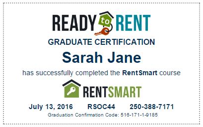ready to rent certificate